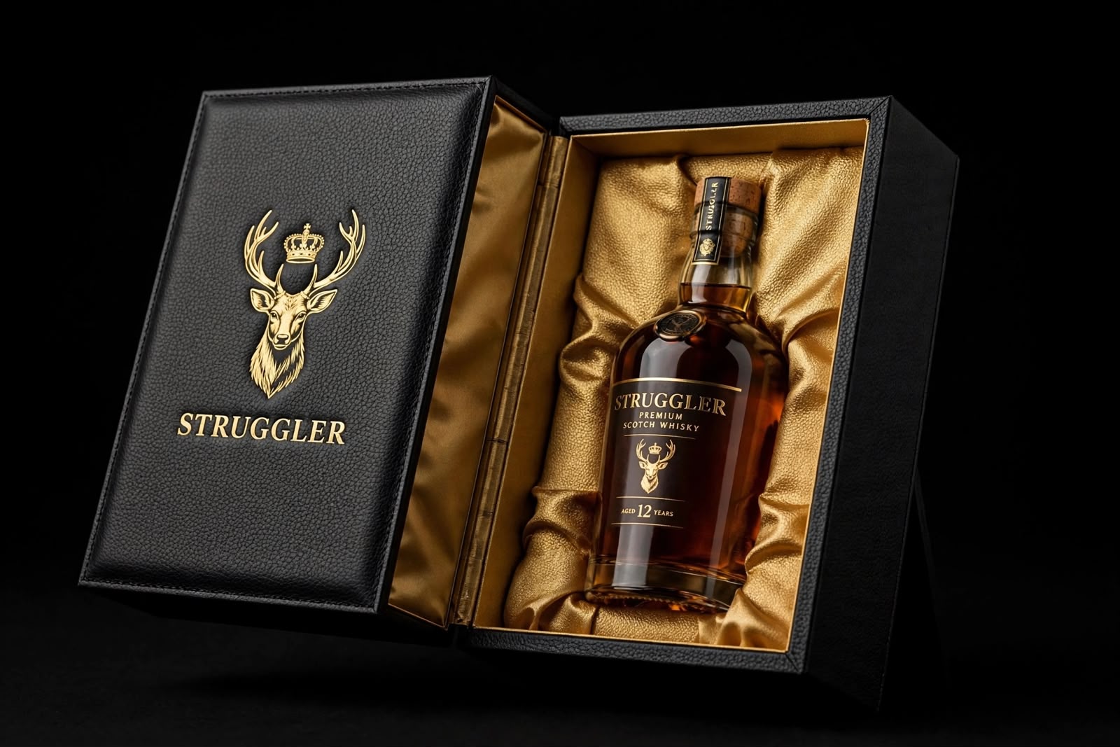 Struggler Premium Scotch Whisky Aged 12 years Distilled 5 times.